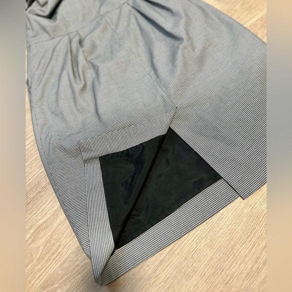 A-line midi cotton black and white houndstooth dress with detail - Picture 16 of 16